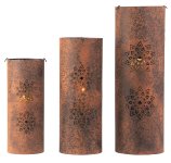 Metal tube brown with flower design &