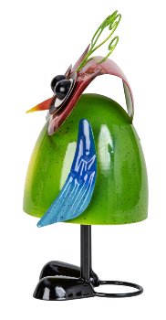 Bunte Metall-Eule stehend h=24,5cm