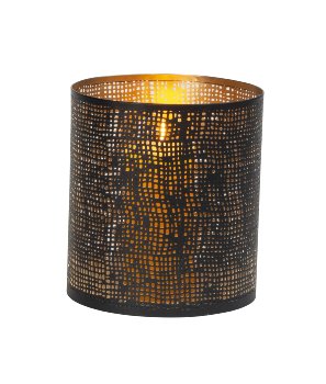 Metal tube black, inside gold, for