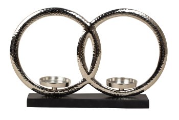 Metal sculpture double ring on