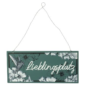 Metal sign turquois "Lieblingsplatz"