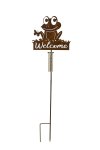 Metall-Regenmesser Frosch "Welcome" rost