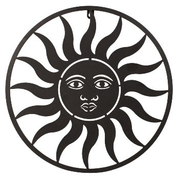 Metal-wall decoration sun black