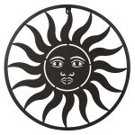 Metal-wall decoration sun black