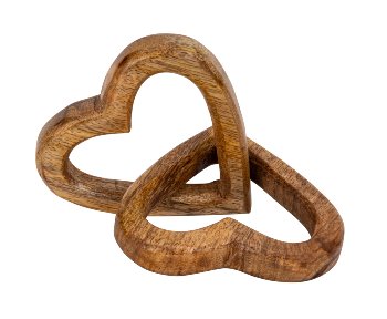 Herz in Herz aus Holz h=10cm b=10cm