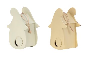 Vogelhaus aus Holz mit grünem & roten