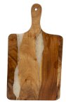 Holz-Schneidebrett mit weißen Harz