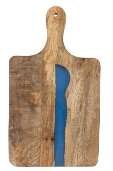 Holz-Schneidebrett mit blauem Harz