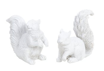 Eichhörnchen weiß h=10+10,5cm w=11cm