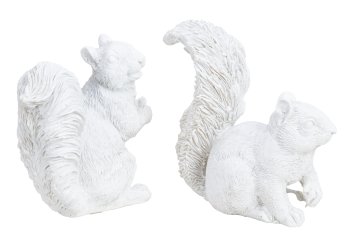 Eichhörnchen weiß h=10+10,5cm w=11cm