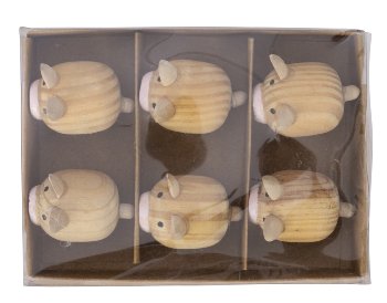 wooden decoration pigs h=3,5cm w=11cm,