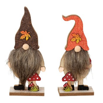 Wooden sleeping gnomes with fly agarics