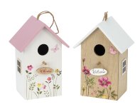 Holz-Vogelhaus zum Aufhängen h=21,5cm