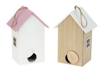Holz-Vogelhaus zum Aufhängen h=21,5cm