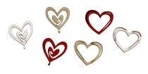 Wooden hearts w=3,5cm asst., Setprice