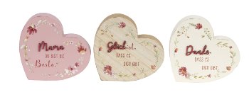 Wooden-Heart for standing with words