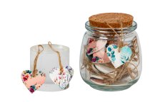 Wooden hearts 3,2cm for hanging, 35pcs