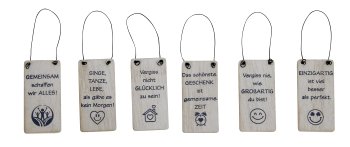 Wooden sign 6x3cm with metal wire for