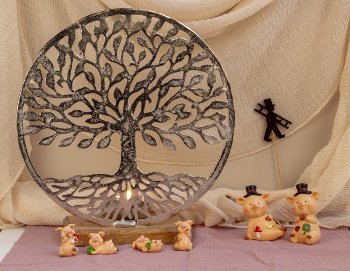 Wooden lucky charm (h=3,5+7cm) with