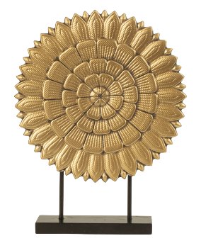 Modern round, gold wooden decoration