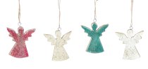 Wooden angels 12xred, 12xgreen, 24xcreme