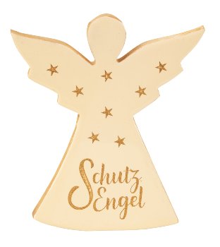 Wooden angel "Schutzengel" white for