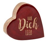 Herzdeko aus Holz "Hab dich lieb" in rot