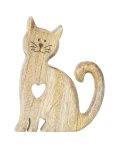 Holz-Katze stehend braun h=14,5cm b=11cm