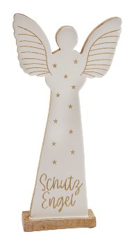 Wooden angel "Schutzengel" white for