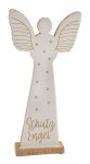 Wooden angel "Schutzengel" white for