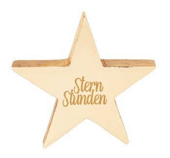 Sterndeko aus Holz "Stern Stunden" in