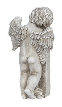 Tomb angel behind stone "Wir vermissen