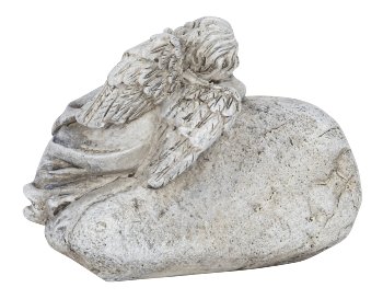 Tomb angel lying on stone "Wir vermissen