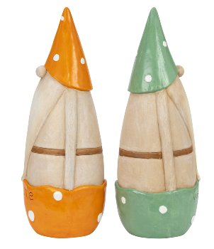 Sleeping gnome in turquois & orange