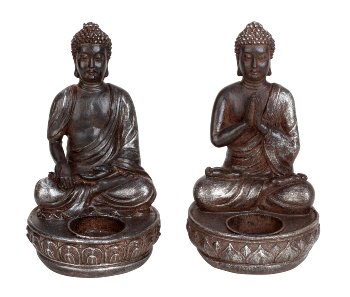 Buddha sitting brown with tealight