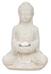 Buddha sitzend creme h=30cm, B-WARE!