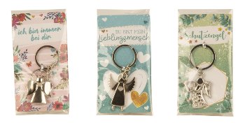 Metal Guardian Angel Keyring