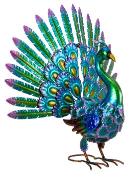 Metal peafowl h=52cm w=55cm