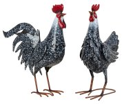 Metal cock and hen h=44cm w=26+39cm