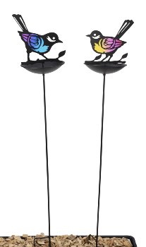 Metal bird bath birds with stick h=125cm