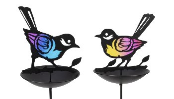 Metal bird bath birds with stick h=125cm