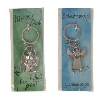 Metal Guardian Angel Keyring h=4,2+4,5cm