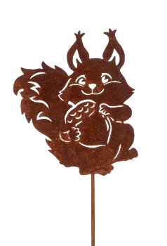 Metall-Eichhörnchen auf Stab h=97cm