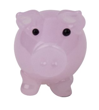 Glass lucky pig rose 2cm