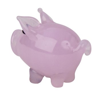 Glass lucky pig rose 2cm