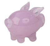 Glass lucky pig rose 2cm
