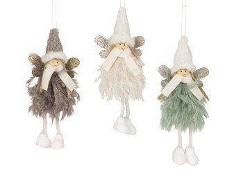 Fabric angels with softlegs for hanging