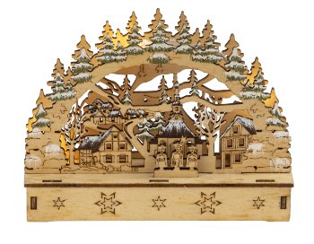 Wooden winter decoration h=11cm w=14,5cm