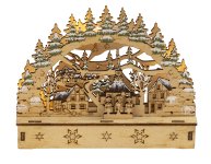Winter-Holzdeko h=11cm b=14,5cm mit LED
