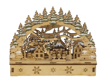 Wooden winter decoration h=11cm w=14,5cm